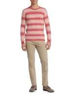 Slim-Fit Ombré Striped Crewneck Sweater