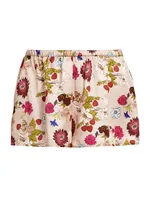 Floral Silk Pajama Shorts