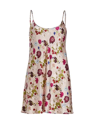 Sleeveless Floral Silk Minidress