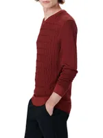 Diamond Cable V-Neck Sweater