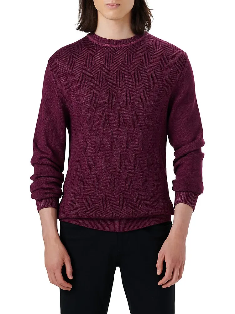 Diamond Cable Crewneck Sweater