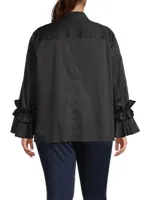 Selina Ruffled-Sleeve Shirt