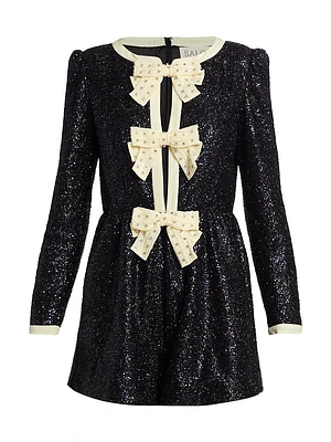 Camille Sequin Bow Playsuit