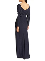 Edna Twist Shawl Column Gown