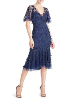 Gretchen Floral Appliqué & Sequin Cocktail Dress