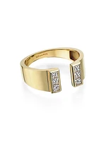 Vortex Loa 14K Yellow Gold & 0.41 TCW Diamond Cuff Ring