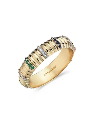 Connected Rainbow Movement 14K Yellow Gold & Multi-Stone Ring