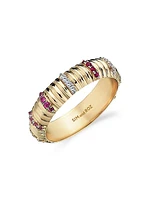 Connected Rainbow Movement 14K Yellow Gold & Multi-Stone Ring