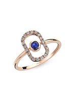 Orbits 14K Rose Gold, 0.15 TCW Diamond, & Sapphire Ring