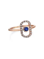 Orbits 14K Rose Gold, 0.15 TCW Diamond, & Sapphire Ring