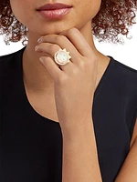 Essentials The Moon 14K Gold, Diamond & Mother-Of-Pearl Ring