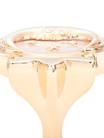 Essentials The Moon 14K Gold, Diamond & Mother-Of-Pearl Ring