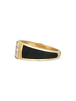 Vortex Alignment 14K Yellow Gold, 0.21 TCW Diamond, & Enamel Tapered Ring