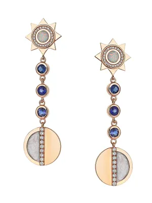 Equinox Phase 14K Rose Gold & Multi-Gemstone Drop Earrings