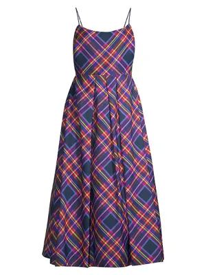 Audra Plaid Midi-Dress