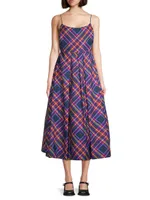 Audra Plaid Midi-Dress