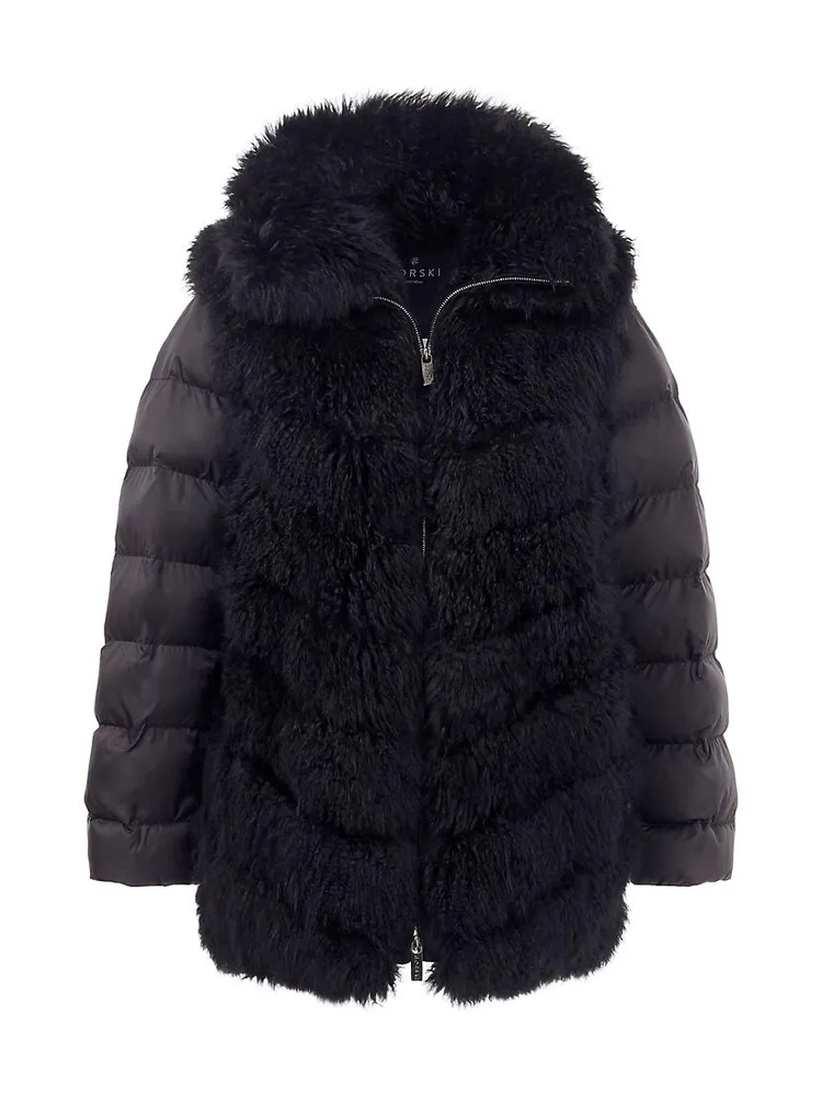 Cashmere Goat Puffer with Detachable Sleeves