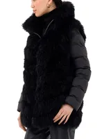 Cashmere Goat Puffer with Detachable Sleeves