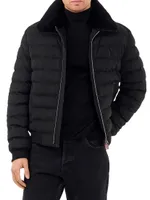 Quilted Wool Jacket with Shearling Lamb