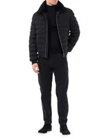 Quilted Wool Jacket with Shearling Lamb