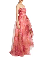 Fahreta Floral Strapless Gown