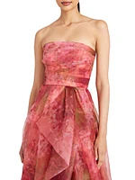 Fahreta Floral Strapless Gown