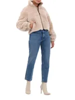 Cropped Shearling Lamb Jacket