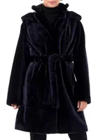 Reversible Plush Shearling Coat