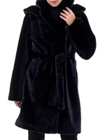 Reversible Plush Shearling Coat