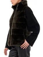 Shearling Lamb Zip Vest with Quilted Back