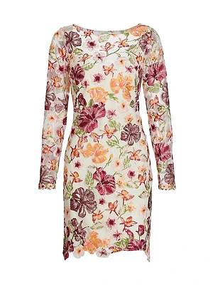 Floral-Embroidered Minidress