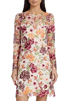 Floral-Embroidered Minidress