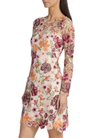 Floral-Embroidered Minidress