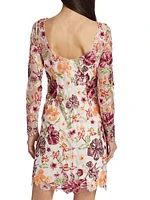 Floral-Embroidered Minidress