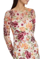 Floral-Embroidered Minidress