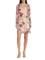 Floral-Embroidered Minidress