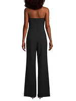 Desi Feather-Trimmed Jumpsuit