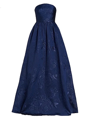 Strapless Jacquard Gown
