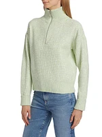 Sequin-Embroidered Quarter-Zip Sweater