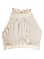 Fine Pleat Crop Top