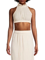 Fine Pleat Crop Top