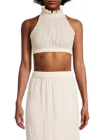 Fine Pleat Crop Top