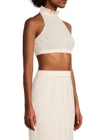 Fine Pleat Crop Top