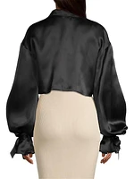 Cropped Silk Anorak Top