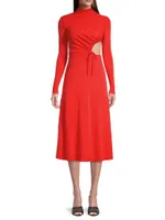 Cut-Out Matte Jersey Midi-Dress