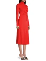 Cut-Out Matte Jersey Midi-Dress