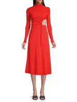 Cut-Out Matte Jersey Midi-Dress