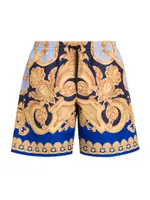 Baroque Print Drawstring Swim Shorts