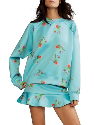 Floral Bonded Stretch Sweatshirt