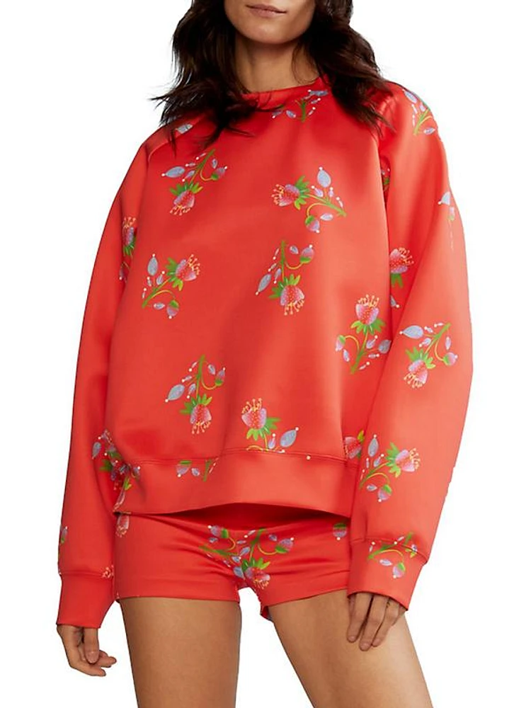 Floral Bonded Stretch Sweatshirt